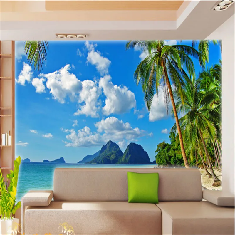 

photo wallpaper Customize palm beach scenery wallpaper TV background wallpaper bedroom living room sofa background wall mural