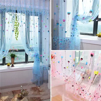 

1Pcs Hot Selling Lace Curtains Tulle Ball Window Filament Curtains Drapes Jalousie for Home Decorations