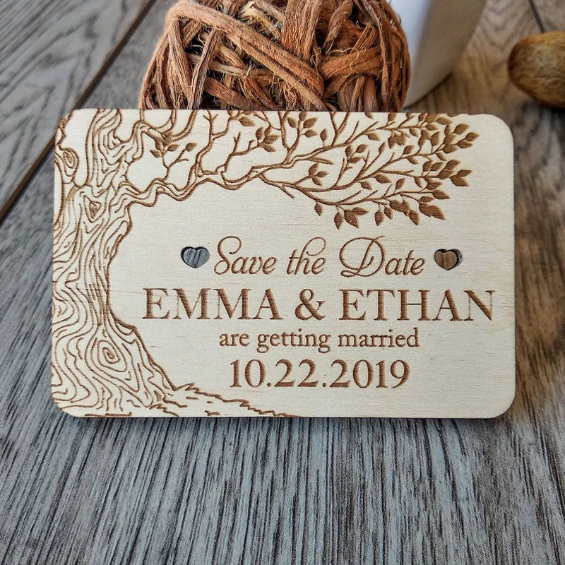 

Personalized save the date magnet , Wedding Favors ,Wooden Magnet ,Rustic Heart Save the Date Anniversary Gift, Custom Bride and
