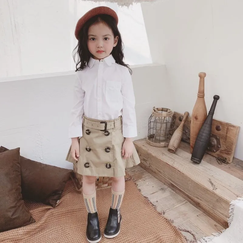 

2019 New Autumn White Blouse Top for Baby Girl Kids Hot Toddler Kids Baby Girls Boutique White Shirt Top