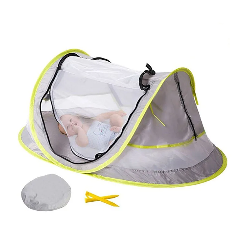 Portable Baby Crib Travel 4 Mesh Surrounds Travel Bed Mosquito Net Beach Tent With UV 50 Protection Plus Beds Netting (4)