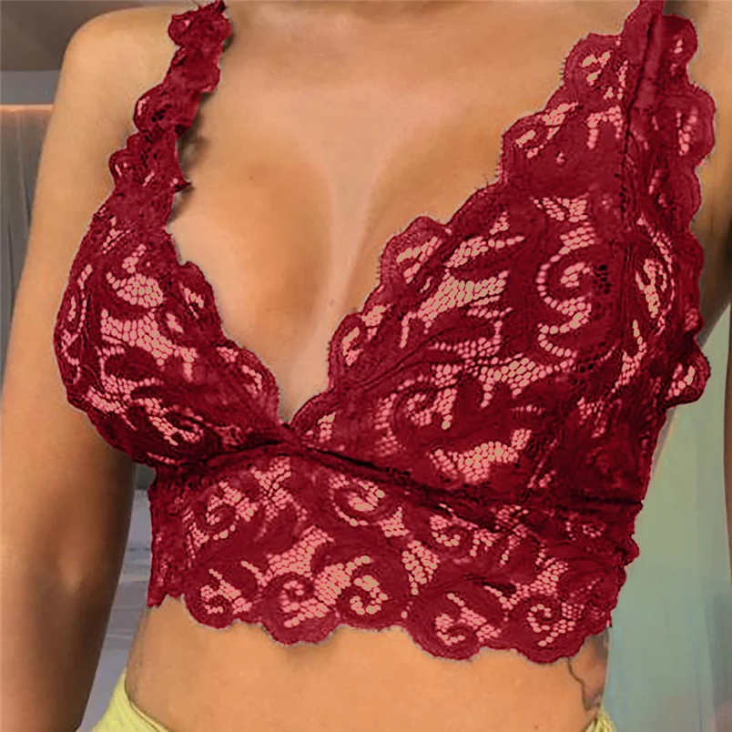 Fashion Women Lingerie Corset Sexy Lace Flowers Breathable Bralette Bralet Bra Mini Tank Cami Crop Underwear #J15 (8)