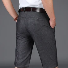 Летние Новые мужские шорты брендовая одежда Бизнес хлопок тонкие свободные мужские повседневные шорты Masculino до колена костюм шорты мужские