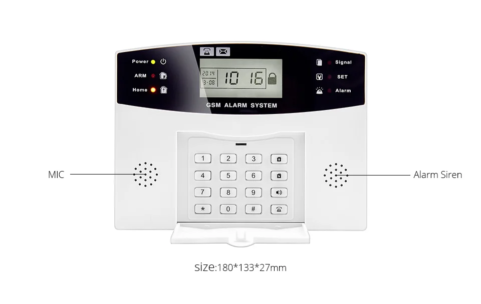 DP500Home охранная сигнализация, металлический пульт дистанционного управления, голосовые подсказки, беспроводной дверной датчик, ЖК-дисплей, проводная сирена, комплект SIM SMS GSM