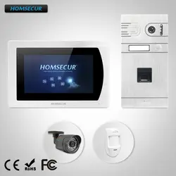 HOMSECUR 7 "Проводной Видеодомофон Интерком Безопасности с Отпечатками Пальцев Двойной Путь Связи Широкий Формат CCTV Камера Обнаружения