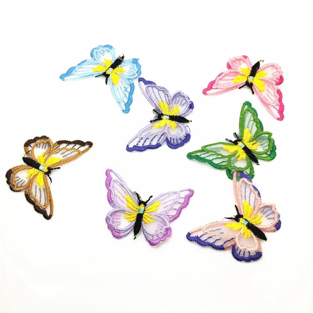 Buy 20pc Sew On 3d Embroidered Butterfly Patch Butterflies Applique Patches For