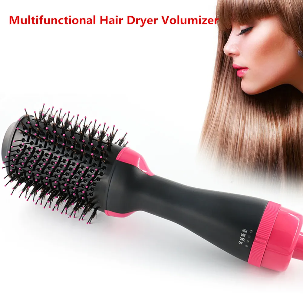 

2 In 1 Multifunctional Hair Dryer Volumizer Rotating Hot Air Brush Curling Iron Rotating Hairdryer Comb Styling Tools DropShip