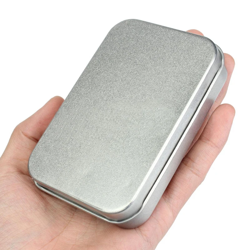 JX-LCLYL 10pcs Silver Metal Tin Storage Box Case Money Coin Key Card Holder Organizer New