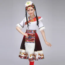 Новые тибетские танцевальные костюмы для женщин с водяными рукавами танцевальная одежда для девочек Одежда для выступлений квадратный танцевальный костюм