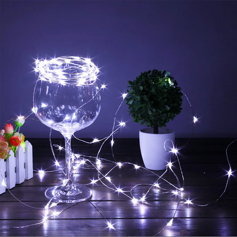 100x 3M 30L 3 AA battery invisible copper wire led fairy string lights ...