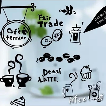 

The restaurant kitchen wall stickers coffee tea shop atmosphere balcony wall sticker wall decals