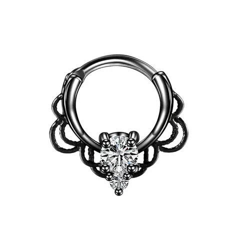 Copper Nose Hoop Septum Rings Crystal Ear Helix Clicker Piercings CZ Cartilage Daith Rook Earring Tragus Piercings Jewelry