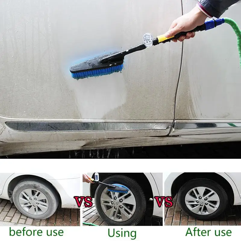 

Car Wash Brush Long Handle Water Foam Flow Retractable Auto Cleaning Brushes Durable Newest Blue Auto Exterior Cleaning Brush
