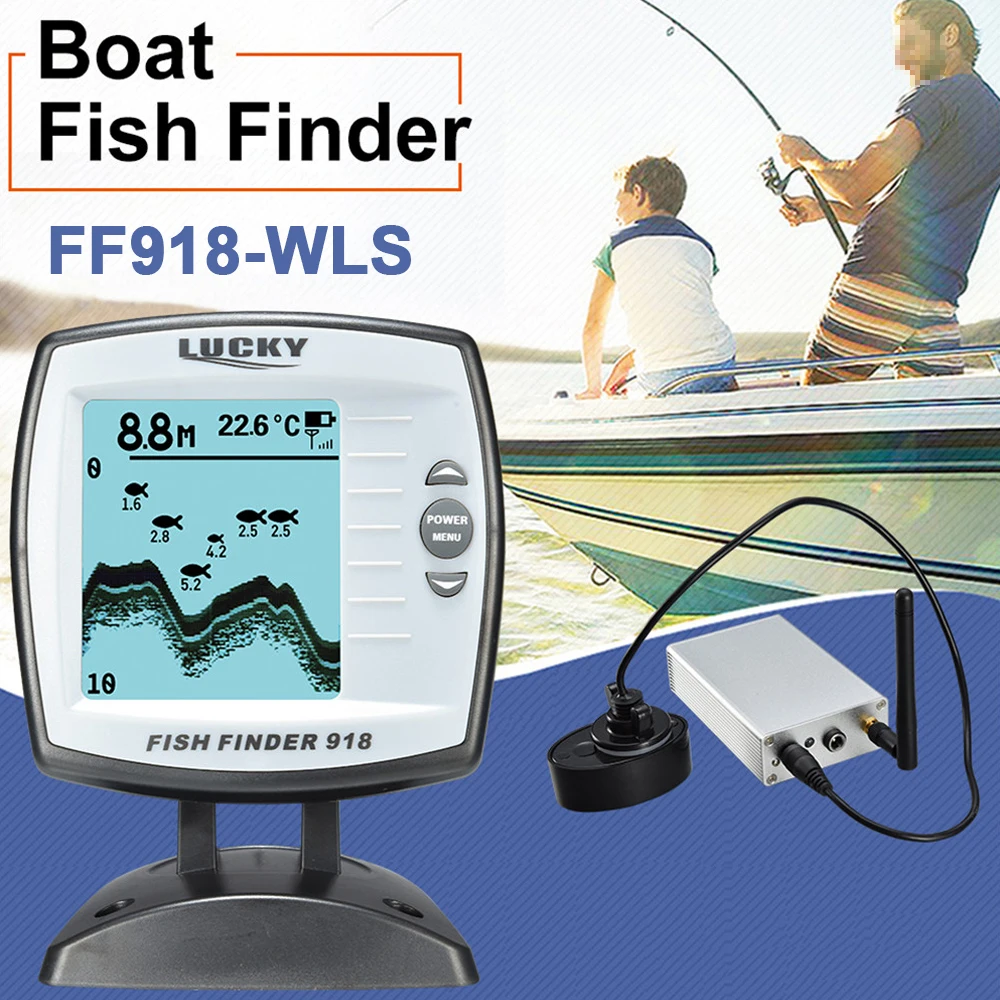 LUCKY fish finder FF918-180S/FF918-WLS 300 м/125 футов глубина эхолот Частота кГц эхолот лодка эхолот