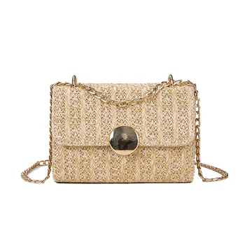 

2018 Women Straw Bag Bohemian Bali small Beach Handbag Lady Crossbody Handmade Shoulder Bags summer grass knitting single chain