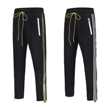 Высококачественные штаны для бега на шнуровке на молнии, Мужские штаны в стиле хип-хоп, дизайн, одежда, спортивные штаны, брюки, уличные спортивные штаны