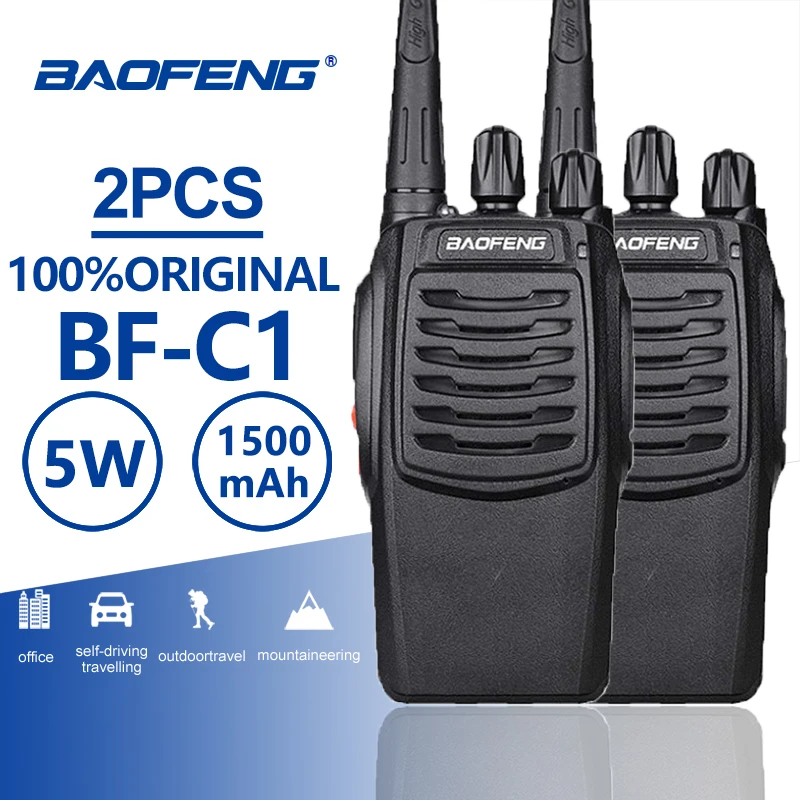 

2pcs Baofeng BF-C1 Portable Radio Walkie Talkie UHF Walk Talk 5W Amateur Radio Baofeng Bf-888s Upgrated CB Scrambler Talki Walki