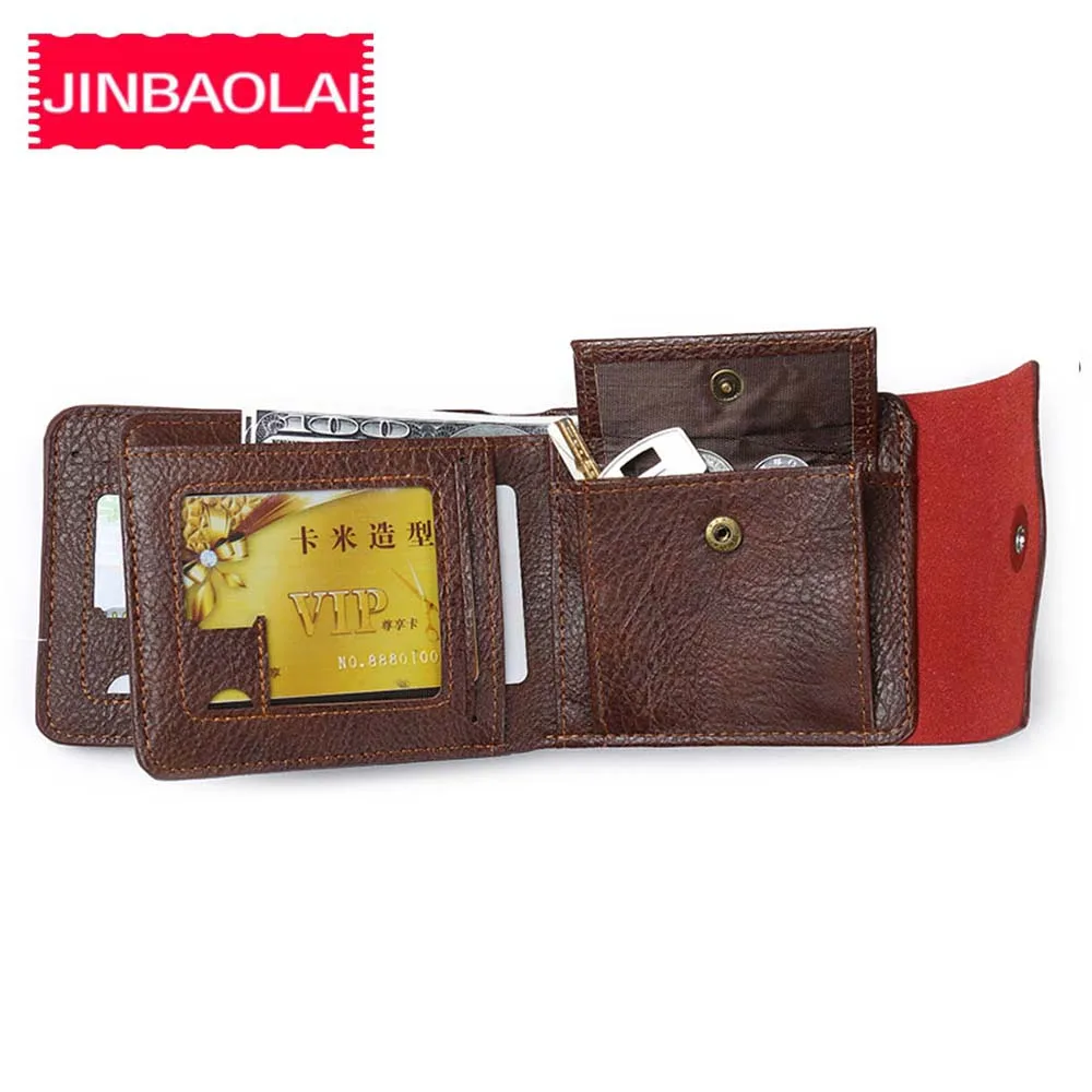 JINBAOLAI мужские кошельки из искусственной кожи короткий дизайн держатель для карт