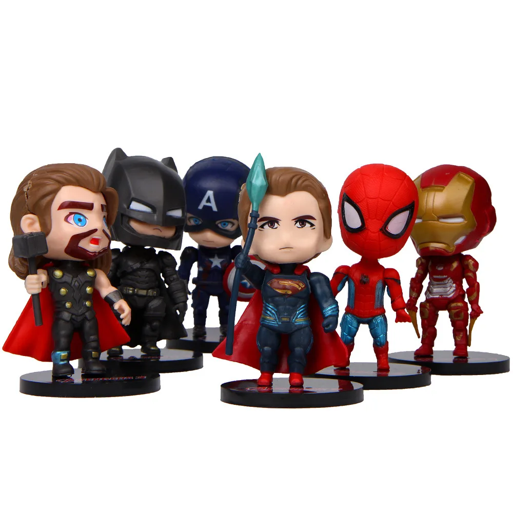 6 супер героев DC Marvel Мстители Endgame Капитан Америка Железный человек украшения для бонсай фигурки миниатюрные садовые Dec ремесла