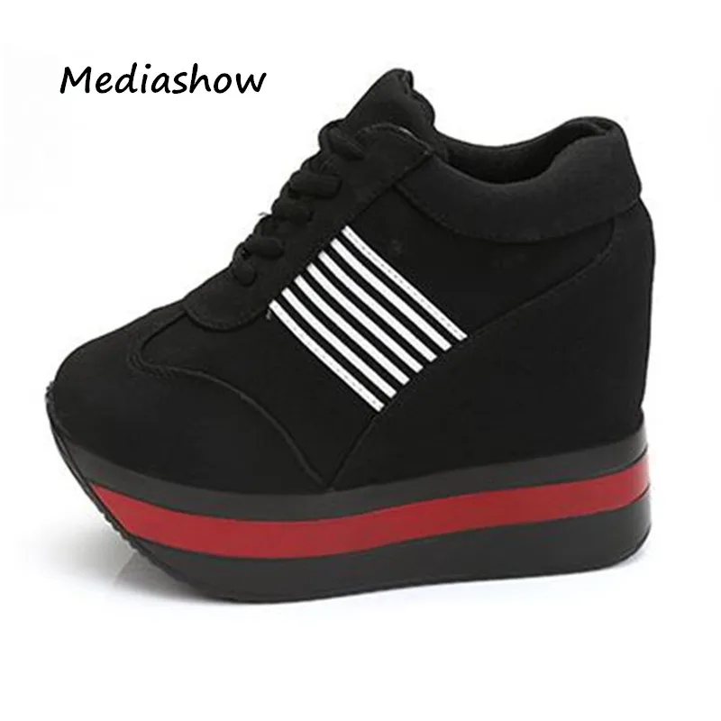 

2017 Women Casual Platform Shoes Fashion High Heels Shoes Woman Wedges Women Shoes Loafers Heigh Increasing Spring/Autumn shoes