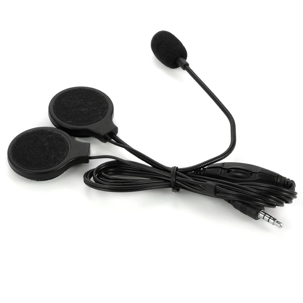 Motorcycle Helmet Bluetooth Headset Mic 3.5mm Port for Intercom