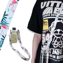 Креативный фламинго, кактус, милая бутылка для напитков, ремешок для бутылки с водой, пряжка для детей, подарок на открытом воздухе, портативная задняя чашка для воды, аксессуары