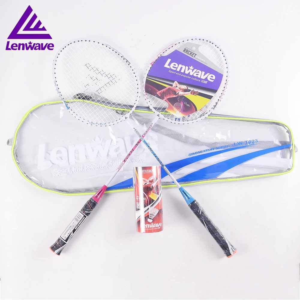 Red And Yellow Lovers Badminton Rackets And 3PCS Shuttlecock Lenwave