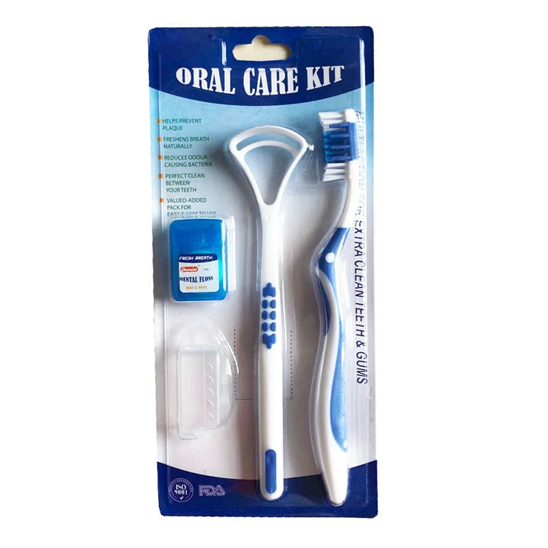 

4Pcs/Set Tooth Brush Dental Oral Care Kit Accessories Tooth Brush Dental Floss Tongue Cleaner Set @ME88
