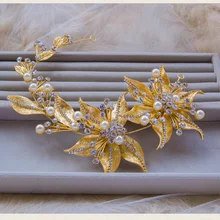 Высокое качество Длинные растения Свадебные украшения для волос барокко свадебная тиара Свадебные аксессуары для волос