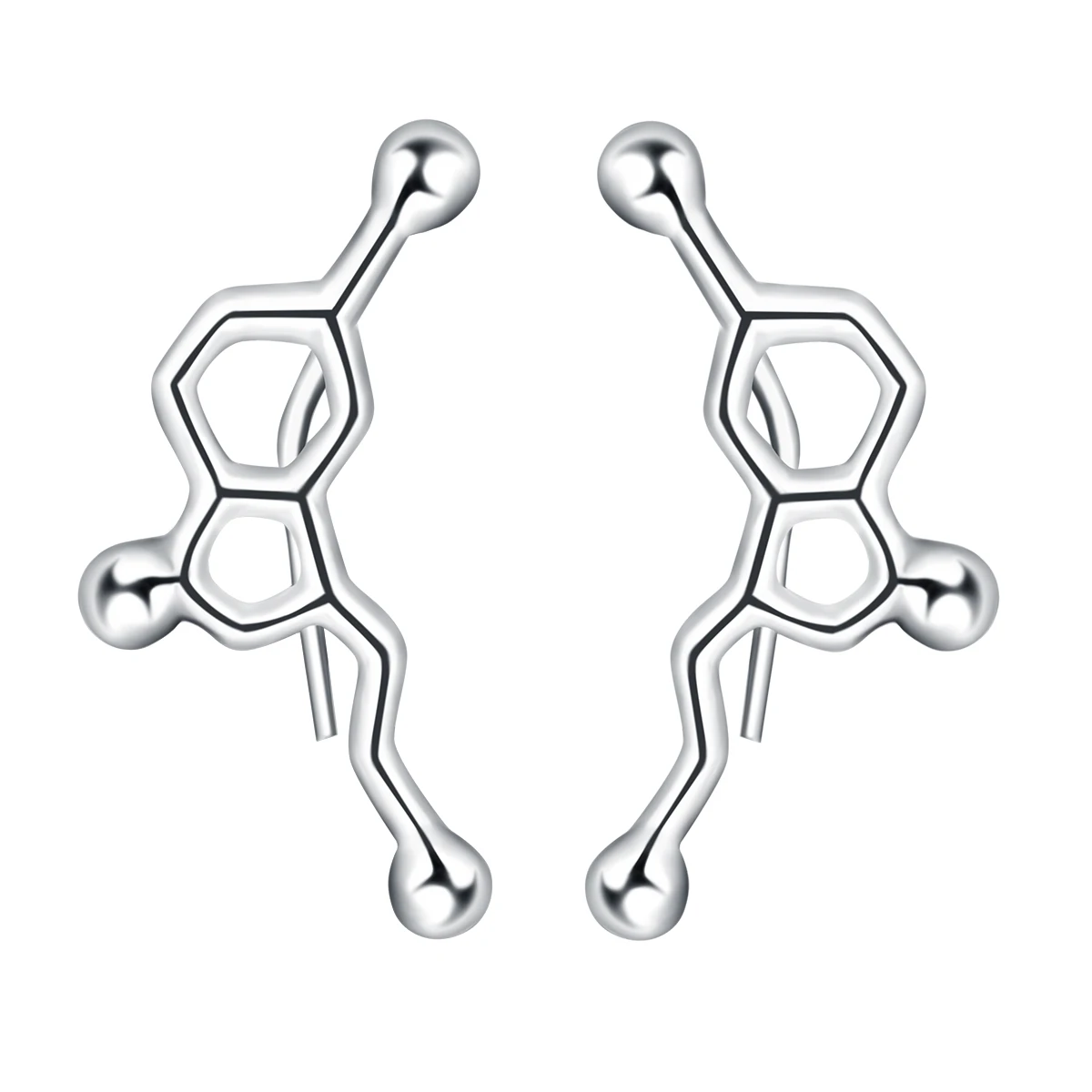 Очаровательные серьги-гвоздики из допамина, Shellhard, модные биохимические серьги молекула серотонина для женщин, ювелирные изделия brincos