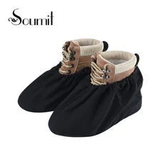 Soumit 3 пары для мужчин и женщин водонепроницаемые Нескользящие бахилы моющиеся Чехлы для обуви многократного применения сохраняет пол Чистящая обувь