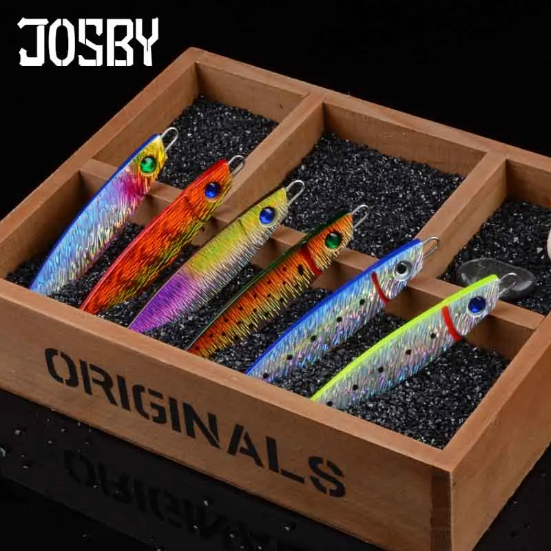 

JOSBY 1PCS Metal Jig iron plate lead fish 10cm/50g bionic bait sea fishing lure metal bait Artificial Lure New 6-color 3D Eyes