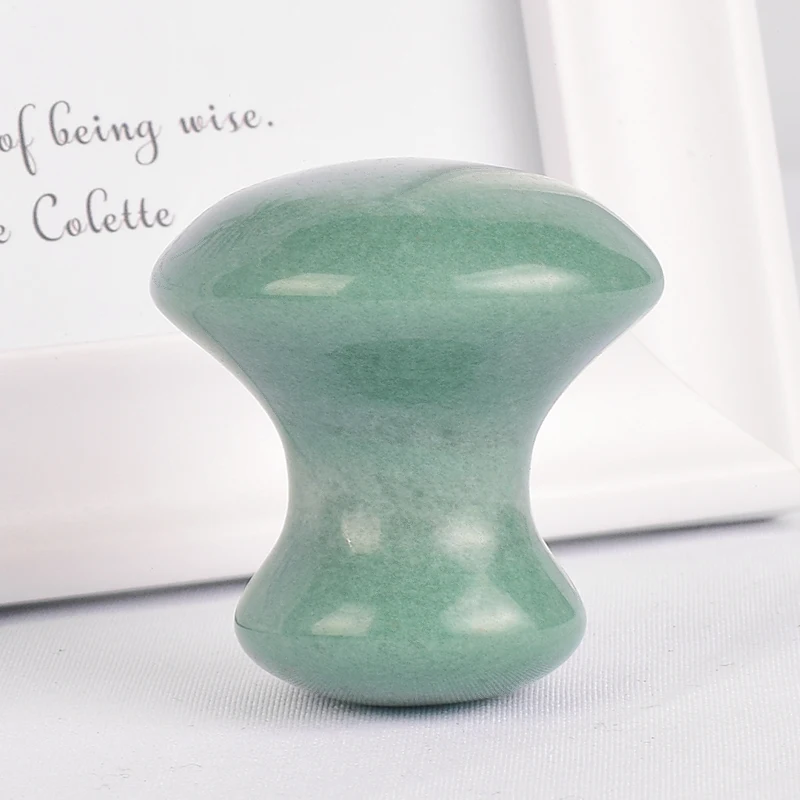 

1pc Acupuncture gua sha Tool Facial Massage Mushroom Natural Green Aventurine Body Back Foot Scraper SPA Therapy Jade Board