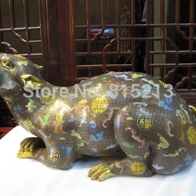 Bi0011595 Китайский Regius Бронзовый 24 К Золото перегородчатой Благословение Мыши Зверь Повезло статуя