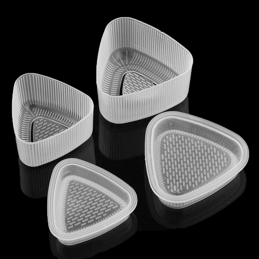 

4 pcs Sushi Onigiri Mold Kitchen Decorating Food Press Triangular Form Rice Ball Maker Transparent kitchen accessories