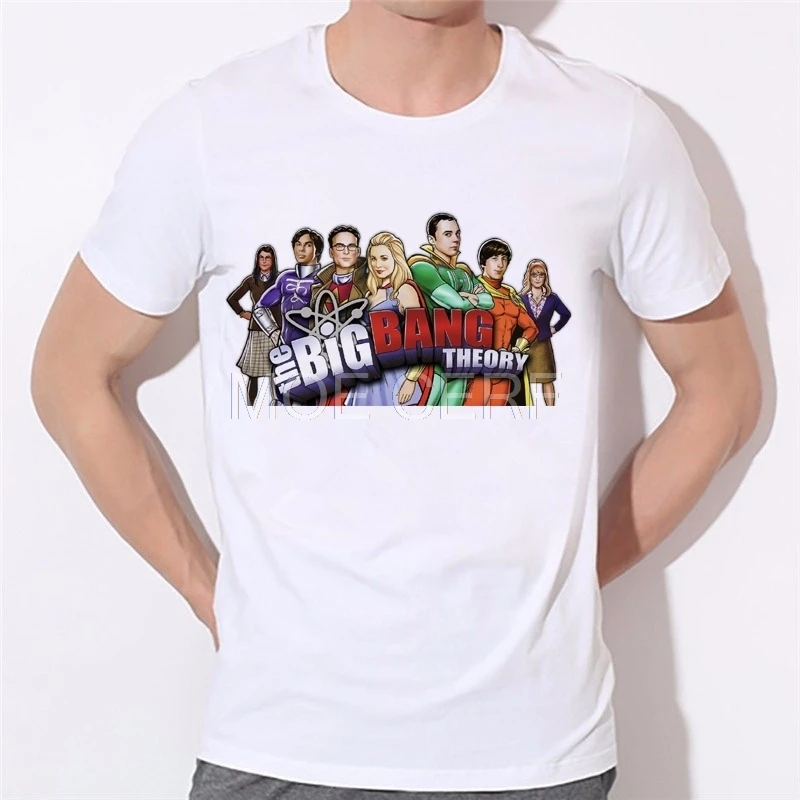 

MOE CERF New The Big Bang Theory T-shirt Sheldon Cooper Schrodinger's Cat T shirt Men Cartoon Anime Print Shirts 87-8#