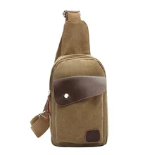 Брендовая новая стильная маленькая холщовая и кожаная мужская нагрудная сумка через плечо сумка на одно плечо дорожная сумка на молнии