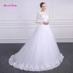 Халат де mariée 2019 Роскошные кружева накладное украшение для свадебного платья совок шеи невесты платье линии платья Vestidos De Novia