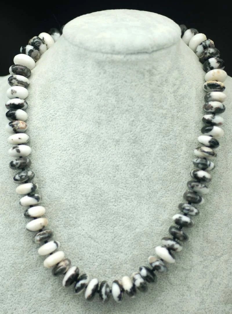 zebra agate black white roundel 14*4mm necklace 18inch FPPJ wholesale beads nature | Украшения и аксессуары