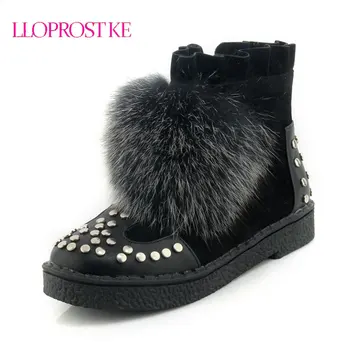 

LLOPROST KE Women Ankle Boots Winter New Fashion Women Boots Comfortable Breathe Freely Warm Shoes Botas Big Size 30-45 LYZ082