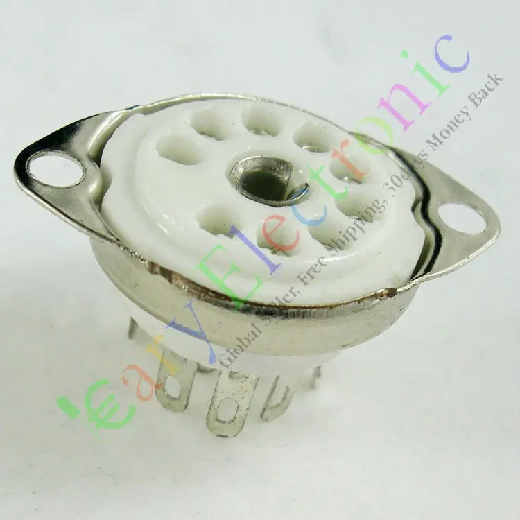 Wholesale and retail 20pc 9pin Ceramic vacuum tube socket valve base 12AX7 12AU7 ECC83 ECC82 6DJ8 amps free shipping