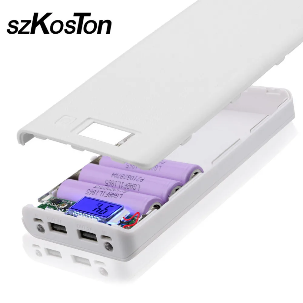 DIY 8x18650 Portable Charger Case Power Bank Case 5V Dual USB 8X18650