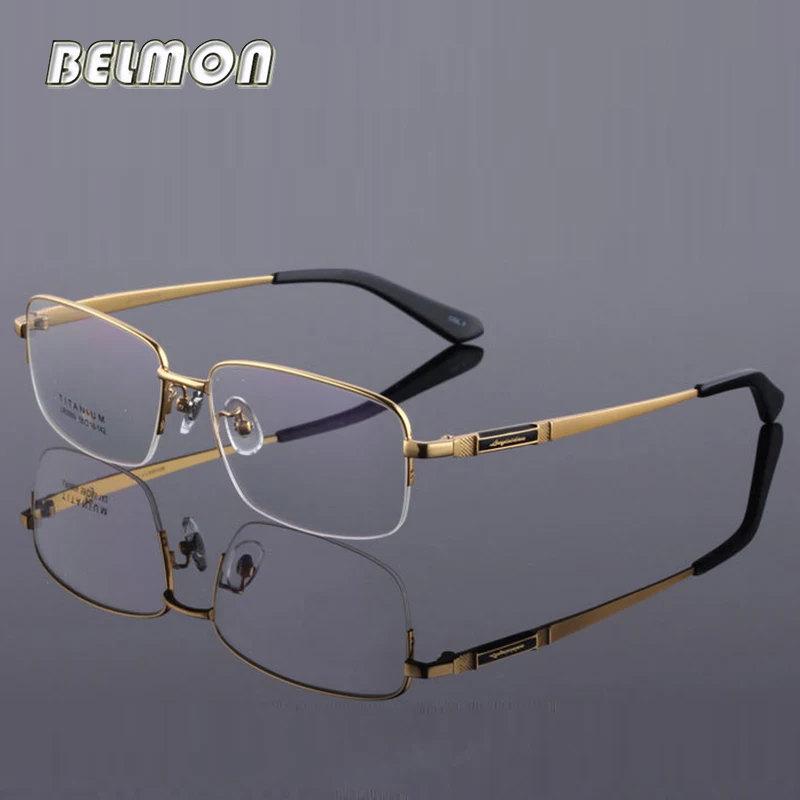

Pure Titanium Spectacle Frame Men Eyeglasses Nerd Computer Optical Myopia Clear Lens Eye Glasses Frame For Male Eyewear RS435