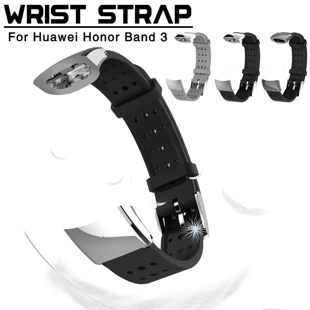 

Wrist Strap Replacement Accessory 22CM TPU Strap Stainless Steel Buckle Wrist Band For Huawei Honor 3 Smart Watch Bracelet