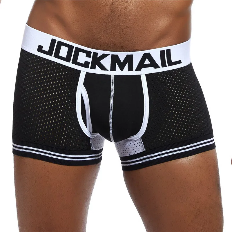 JOCKMAIL, мужское нижнее белье, боксеры, нейлоновая сетка, дышащие, Cuecas, боксеры для фитнеса, молодежное нижнее белье, одежда для больших мальчиков, мужские боксеры, эластичные ноги