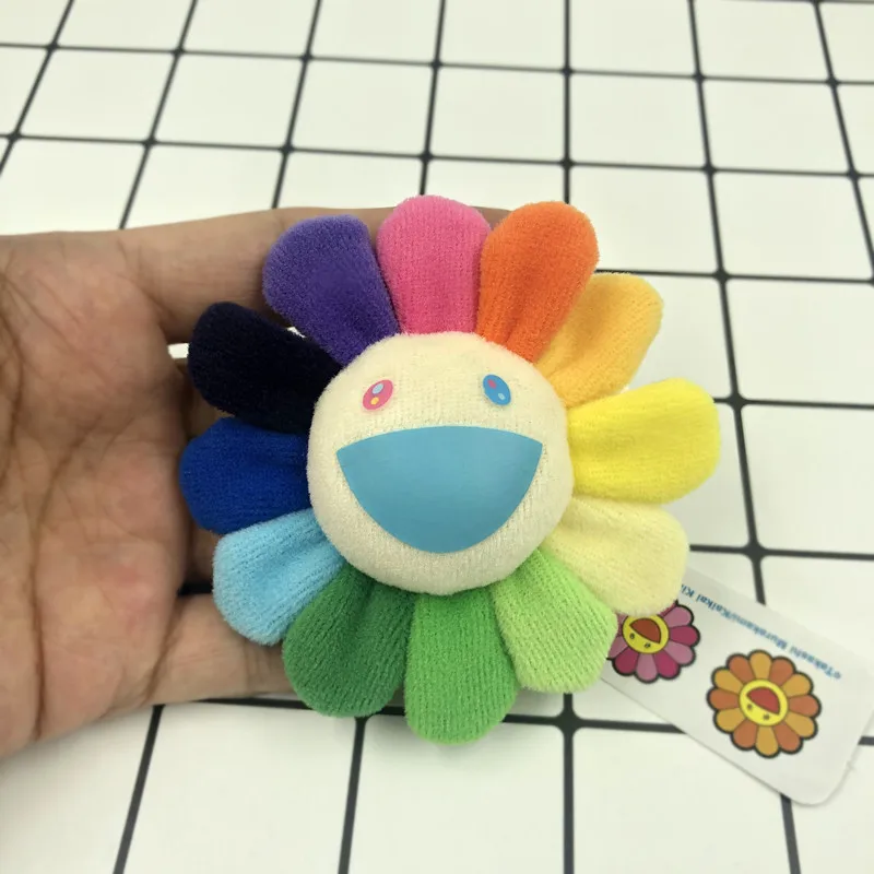 8 см цвета радуги плюшевая брошь, значок на булавке кукла KaikaiKiki подвеска в виде подсолнуха для детей подсолнуха мягкие игрушки decora подарки