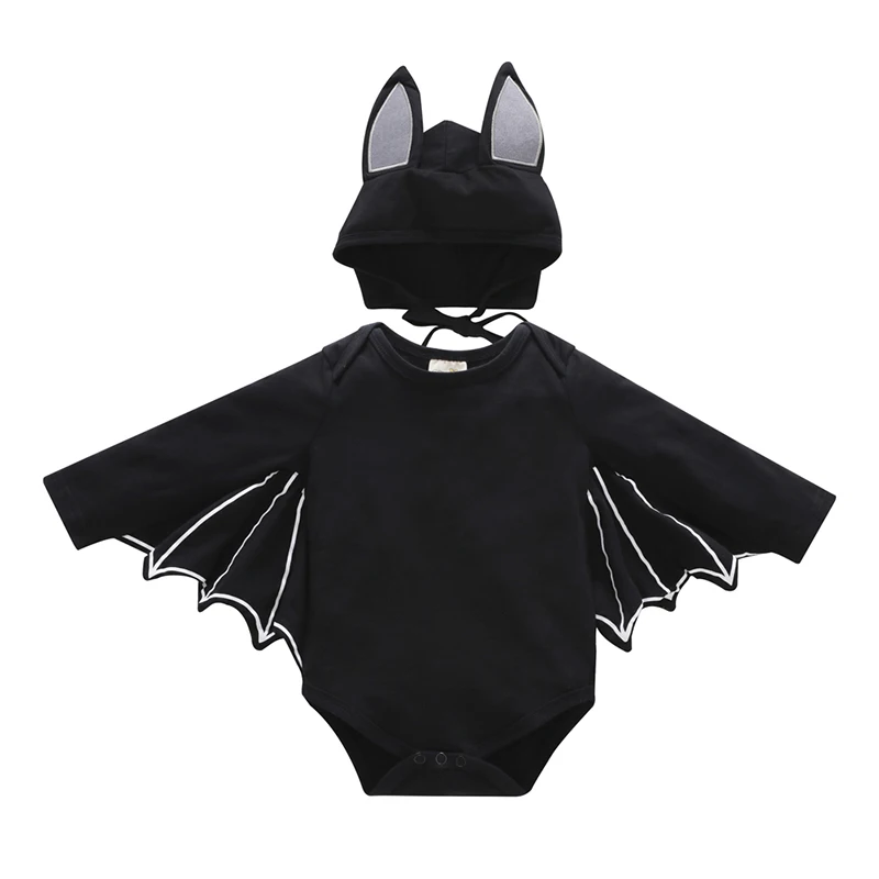 

Baby boy girl clothes 2019 new listing autumn and winter men and women baby baby Batman long-sleeved robe + hat two-piece suit