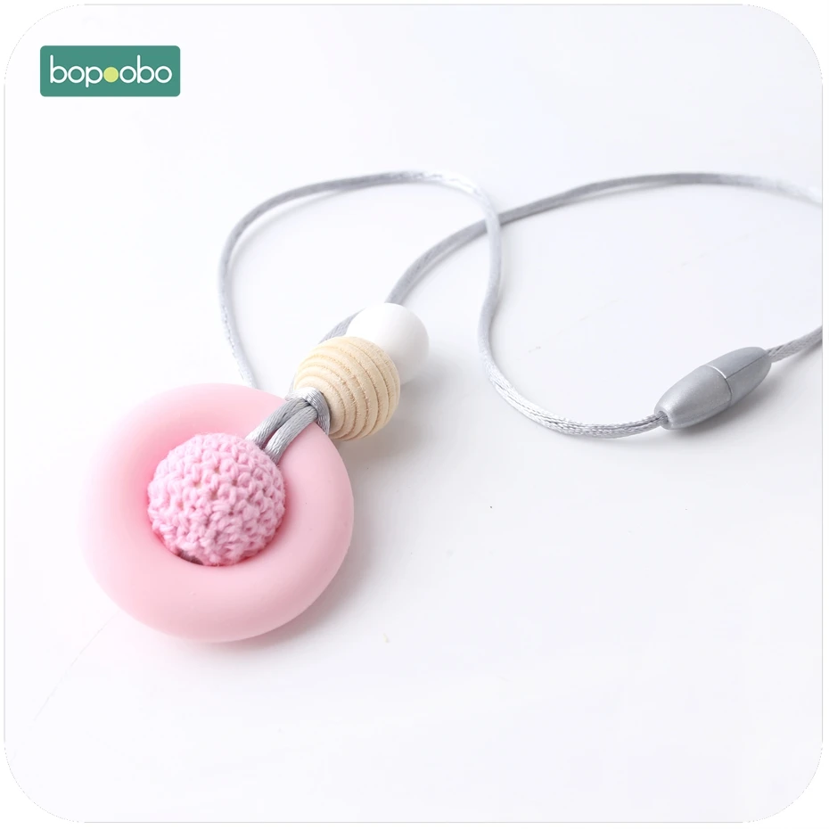 Bopobo 1 набор силиконовый Прорезыватель для зубов из бусин DIY набор силиконовых колец мама Hands-on Baby подарок на день рождения BPA бесплатно DIY Ожерелье детский Прорезыватель