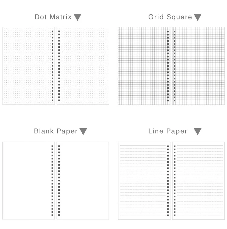 A5 A6, в горошек, в сетку, Пустая Спираль, блокнот, бумага для заметок, блокнот, для путешествий, дневник, filofax muji, стиль, планировщик, bullet agenda
