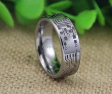 Envío Gratis EE.UU. REINO UNIDO Canadá Rusia Brasil Ventas Calientes 8 MM PLACA de CIRCUITO de Su/Su Plata Brillante Tubo De Tungsteno Comfort Fit hombres anillos